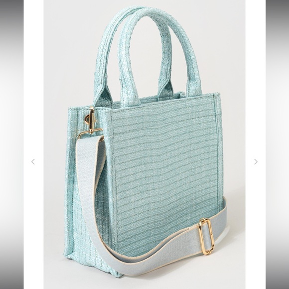 NWOT Francesca’s Trista Plaid Boucle Small Tweed Plaid Tote/Purse - Picture 3 of 8